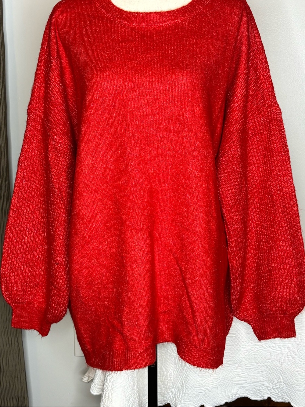 crown & ivy Bright Red Crewneck Sweater - Picture 2 of 6